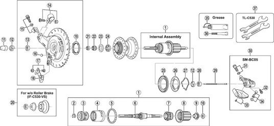 Shimano Nexave låsering høyre til støvdeksel IF-C530