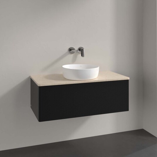 Villeroy & Boch Antao Servantskap med 1 skuff 100x50x36 cm u/lys Sort Matt/Crème
