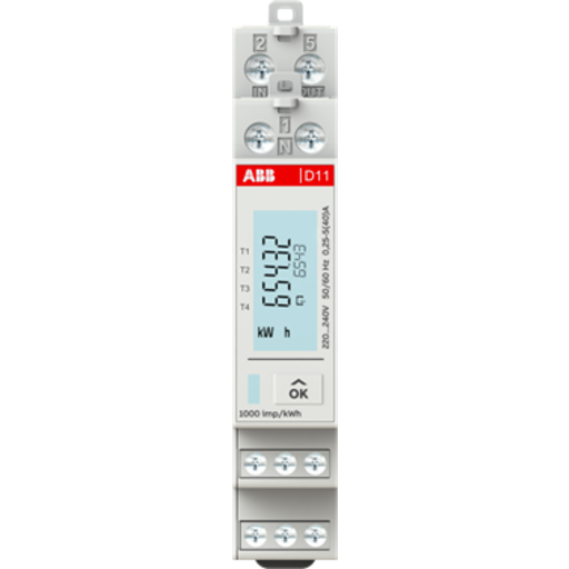ABB Energimåler 1 fase 40A Modbus