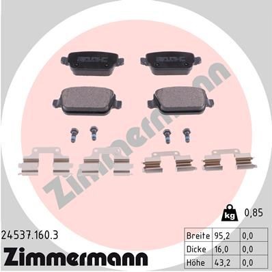 Bremseklosser ZIMMERMANN 24537.160.3 Bremseklosser ZIMMERMANN 24537.160.3