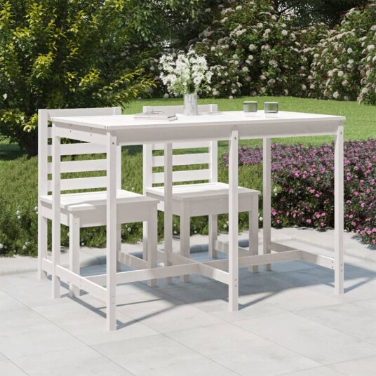 vidaXL Hagebord hvit 159,5x82,5x110 cm heltre furu vidaXL Hagebord hvit 159,5x82,5x110 cm heltre furu