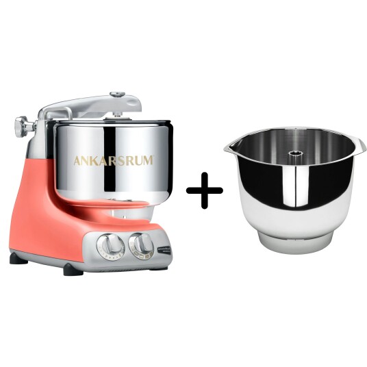 Ankarsrum Assistent AKM 6230 Kjøkkenmaskin + Original vispebolle coral crush Ankarsrum Assistent AKM 6230 Kjøkkenmaskin + Original vispebolle coral crush