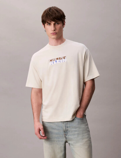 Calvin Klein Jeans Ss 16S Tc Calvin Klein Block Gra - Cream - S