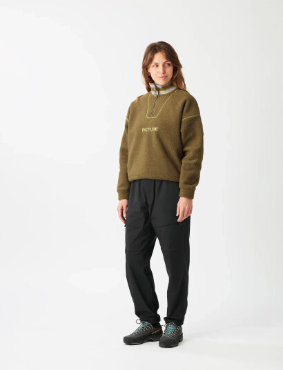 PICTURE ORGANIC CLOTHING Cylla Crop 1/4 Fleece - Khaki green - L