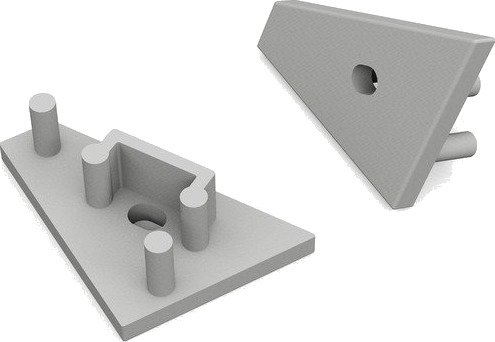Topmet 1 stk. Endestykke CORNER10 GEN2 Med hull grå Topmet 1 stk. Endestykke CORNER10 GEN2 Med hull grå