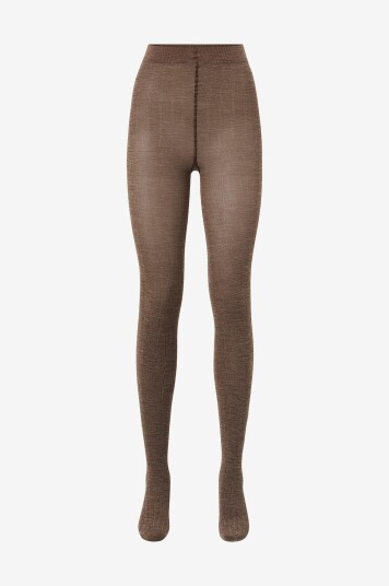 Swedish StockingStrømpebukser Ylva Wool Fishbone Tights   Brun