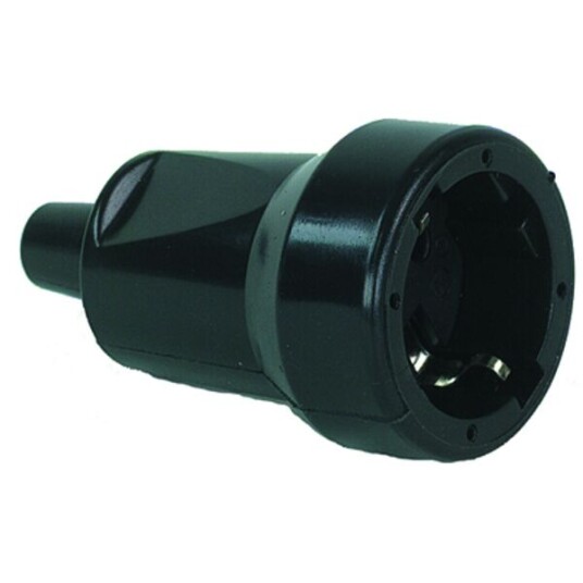 Gelia Skjøtekontakt PVC M/Jord Sort