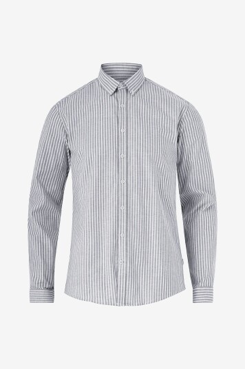 Lindbergh - Skjorte Striped Superflex Oxford L/S - Blå