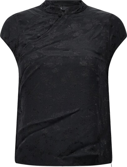 Mango Jacquard Top With Strap Neck CHARCOAL XS