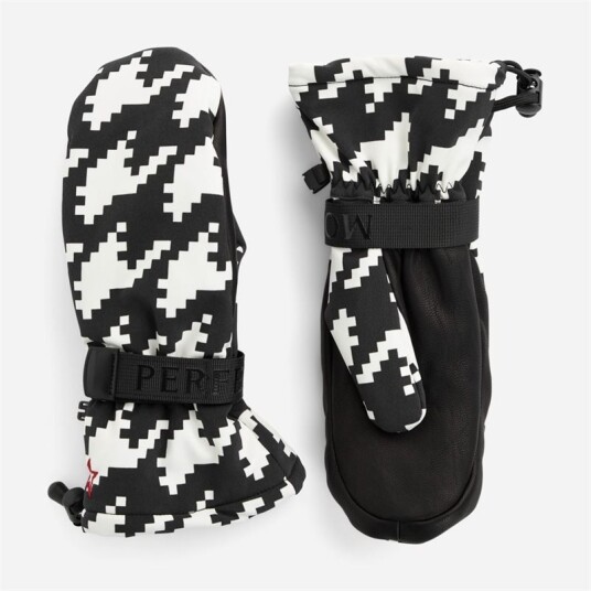 Perfect Moment Davos Mitts - Houndstooth Black/ Snow White Flerfarget L