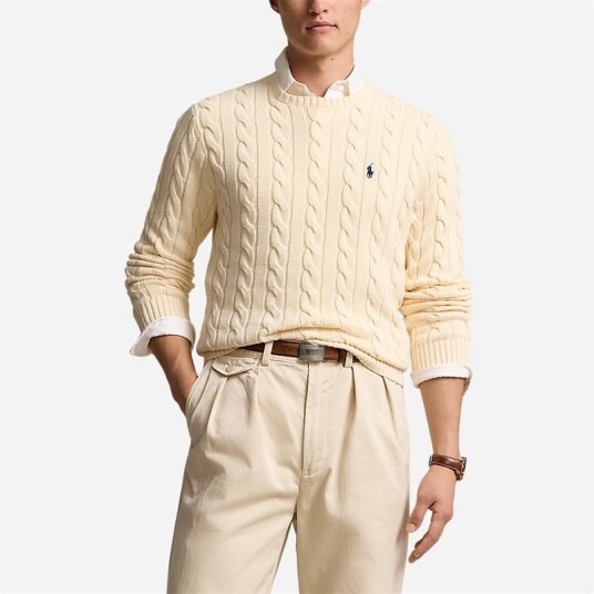 Cable-Knit Cotton Sweater - Andover Cream Cable-Knit Cotton Sweater - Andover Cream