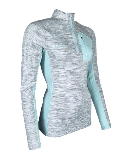 Peak Motion Fusion Wool Half Zip Dame Grey/Mint XL Peak Motion Fusion Wool Half Zip Dame Grey/Mint XL