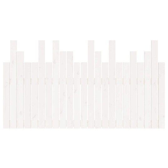 vidaXL Veggmontert sengegavl hvit 146,5x3x80 cm heltre furu