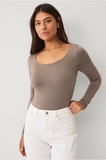Ellos Collection - Soft topp med rund hals - Beige