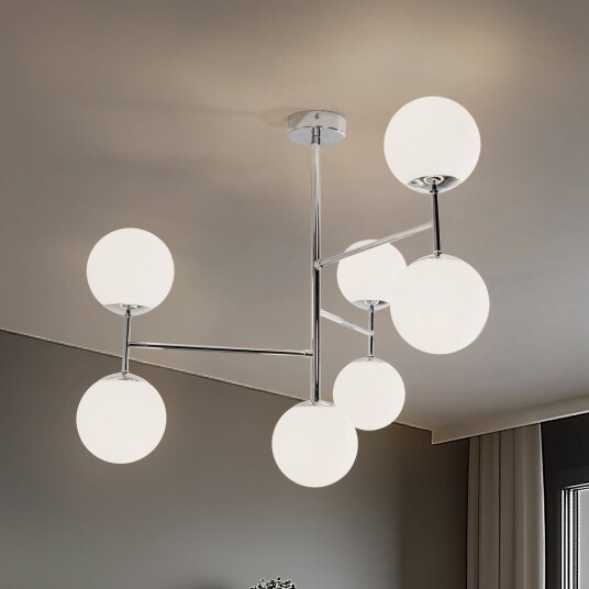 Taklampe Korek Domiluce dimbar Hvit / opal Stue / spisestue Glass Moderne