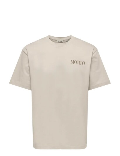 ONLY & SONS Onsfred Life Rlx Ss Print Tee Noos Beige XS