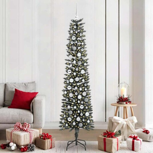 Kunstig juletre grønn 58 x 58 x 210 cm PVC og plast og stål Kunstig juletre grønn 58 x 58 x 210 cm PVC og plast og stål