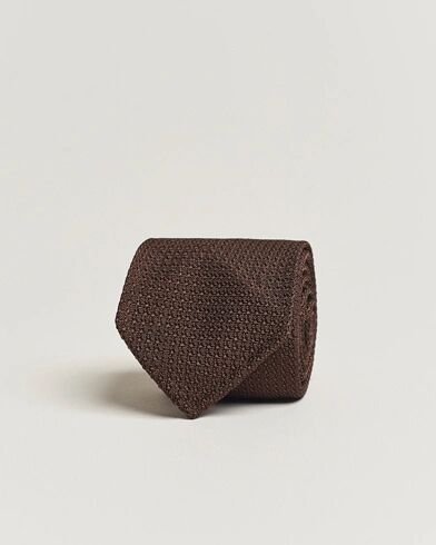 Drake's Silk Grenadine Handrolled 8 cm Tie Brown Drake's Silk Grenadine Handrolled 8 cm Tie Brown