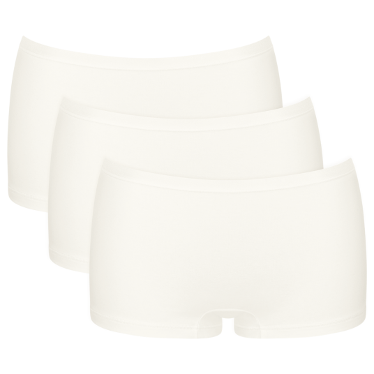Sloggi Truser 3P GO Daily Cotton Shorts Benhvit bomull Small Dame