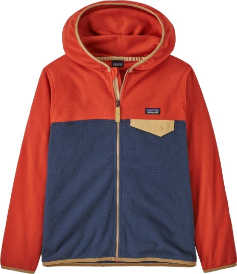 Patagonia Kids" Micro D Snap T Jacket New Navy W/Madder Red XL