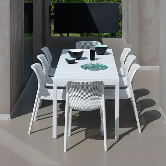 Nardi Rio Spisebord 140/210x85 cm White Nardi Rio Spisebord 140/210x85 cm White