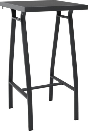 vidaXL Barbord til hage svart 60x60x110 cm herdet glass