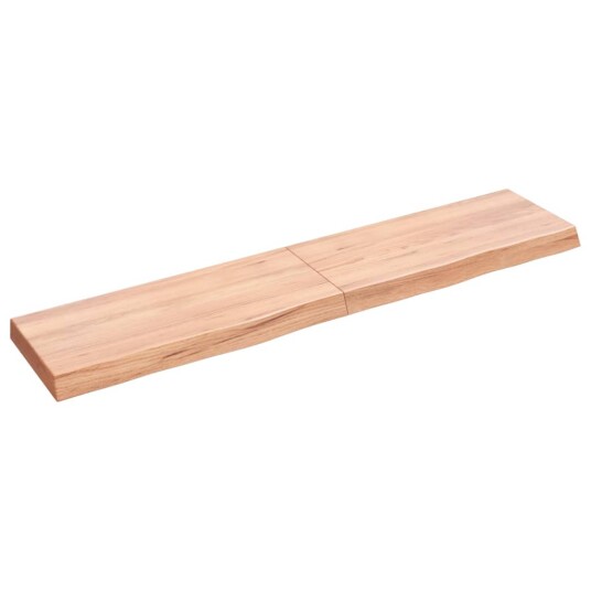 vidaXL Vegghylle lysebrun 140x30x6 cm behandlet heltre eik