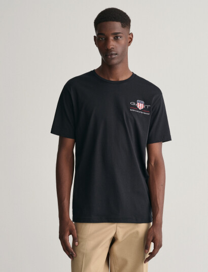 GANT Reg Archive Shield Emb Ss T-Shirt - Black - S