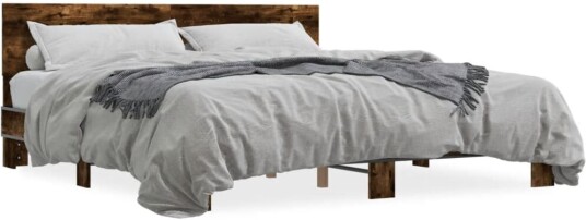 Sengeramme røkt eik 180x200 cm konstruert tre og metall 8721102614750