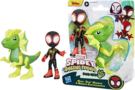 Marvel Spidey Dino-Webs Figursett - Miles "Spin" Morales og Marvels Electrosaurus