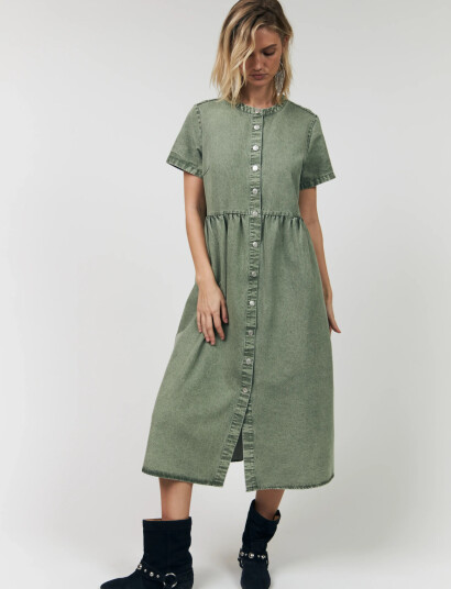 Lollys Laundry Aliyall Maxi Dress Ss Khaki green S