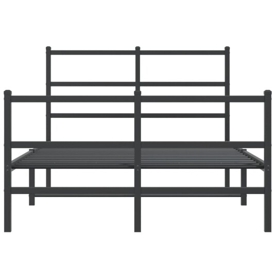 vidaXL Sengeramme i metall med hode- og fotgavl svart 120x190 cm 8721012302778
