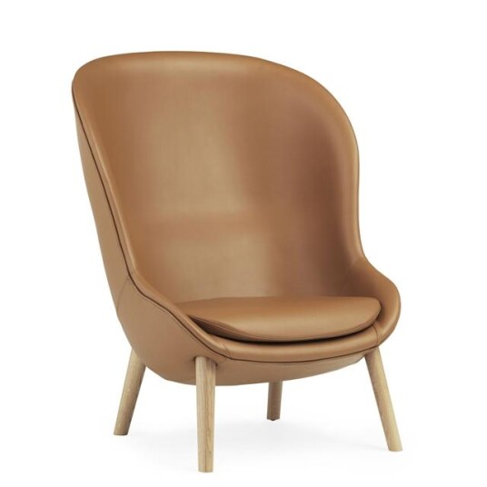 Normann Copenhagen Normann Copenhagen Hyg Lenestol Høy Eik/brandy Skinn