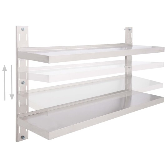 vidaXL Flytende vegghylle 2 niv?er rustfritt st?l 120x30 cm vidaXL Flytende vegghylle 2 niv?er rustfritt st?l 120x30 cm
