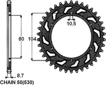 Kjedehjul SUNSTAR 1 5353 45 Kjedehjul SUNSTAR 1 5353 45