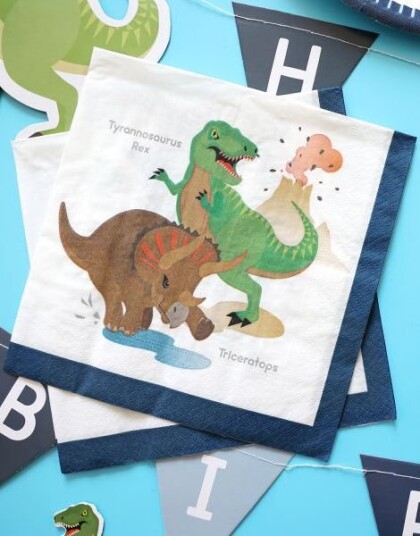 Amscan 20 stk 33x33 cm Servietter Happy Dinosaur 9903973