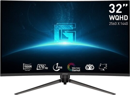 MSI G32CQ5P 31,5" Buet Gaming Skjerm 2560x1440 170Hz Sort MSI G32CQ5P 31,5" Buet Gaming Skjerm 2560x1440 170Hz Sort