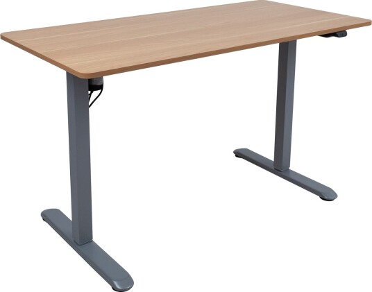 Skrivebord HOME4YOU Ergo Light med 1 motor 120x60x73-118 cm Eik/sølvgrå - eik/sølvgrå