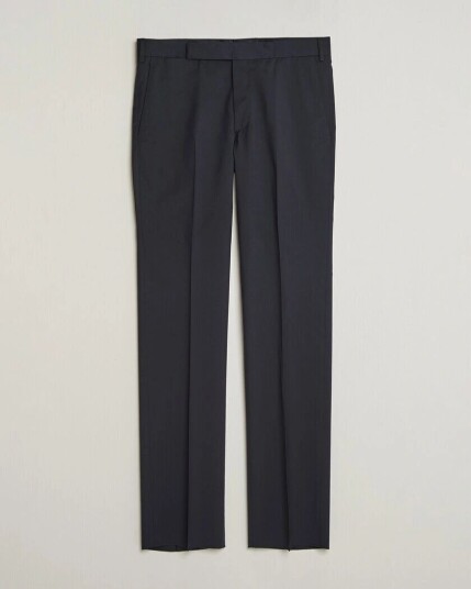 Lardini Straight Fit Wool Trousers Navy