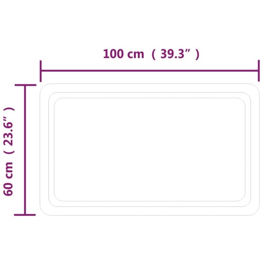 vidaXL Baderomsspeil med LED 60x100 cm