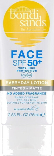 Bondi Sands Everyday Matte Farget Ansiktskrem SPF 50+ 75 ml