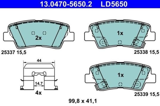 Bremseklosser ATE 13.0470-5650.2 Bremseklosser ATE 13.0470-5650.2