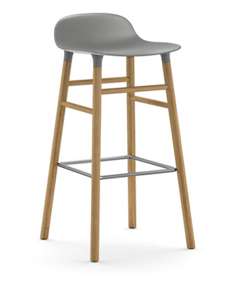 Form Barstol Grå/Eik 75 cm Form Barstol Grå/Eik 75 cm