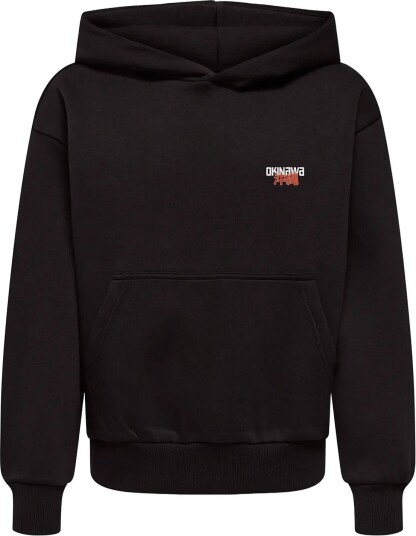 ONLY & SONS Osjceres Plant Life Rlx Ls Hoodie BLACK 134 140