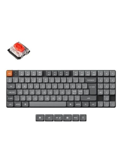 Keychron K13 Max QMK Wireless RGB Hot Swap Low Profile Red Uten numpad Nordisk Svart Keychron K13 Max QMK Wireless RGB Hot Swap Low Profile Red Uten numpad Nordisk Svart