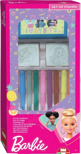 Barbie Stempelsett Inkl. 2 Stempler Og 9 Tusjer