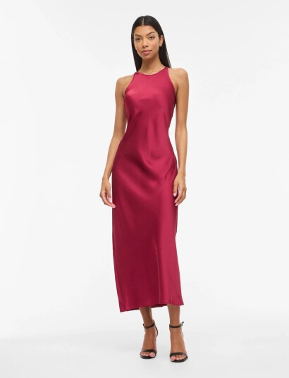 Vila Viravenna S/L Ankle Dress Noos/Oc Burgundy 44
