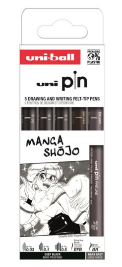 Uni Pin Fineliner 5-set Manga Shojo