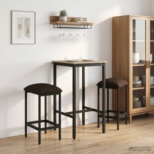 vidaXL Barstol 2 stk. Gråbrun 40 x 32 x 74 cm Konstruert tre vidaXL Barstol 2 stk. Gråbrun 40 x 32 x 74 cm Konstruert tre