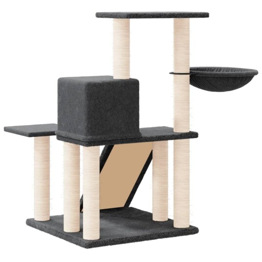 Vidaxl Kattetre Med Klorestolper I Sisal Mørkegrå 82 cm